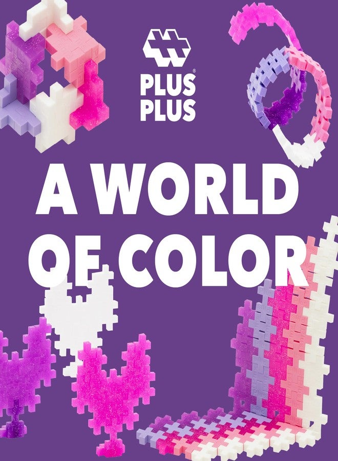 Plus-Plus PLUS PLUS 70 Piece Interlocking Building Blocks for Kids, Open Ended Connecting Toys, Stem Bin Classroom Mini Manipulatives - Glitter Mix Play Tube - Image 4